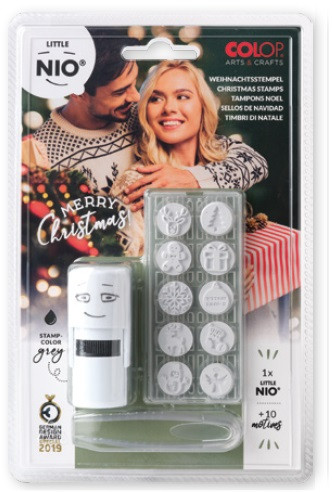 NIO BY COLOP ARTS&CRAFTS - BLISTER IMPRENTILLA LITTLE NIO 10 PICTOS TEMÁTICA "NAVIDAD" COLOP (Ref.NIL004)