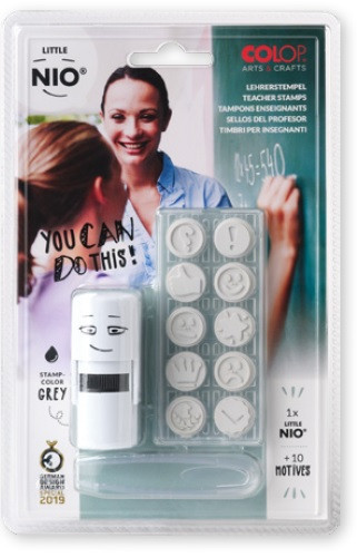 NIO BY COLOP ARTS&CRAFTS - BLISTER IMPRENTILLA LITTLE NIO 10 PICTOS TEMÁTICA "PROFESORADO" COLOP (Ref.NIL006)