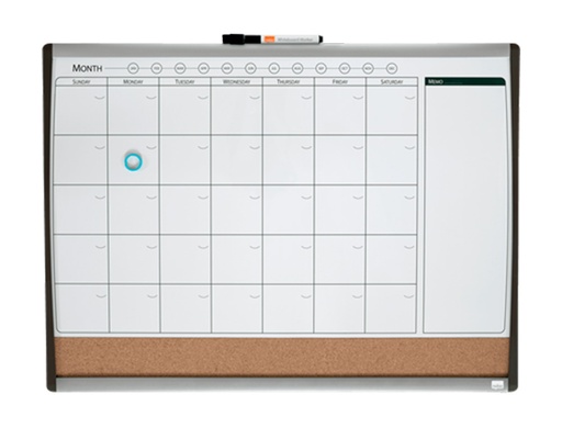 NOBO - PIZARRA DOBLE USO REXEL (ORGANIZADOR MAGNETICO MENSUAL + CORCHO) 58,5x43 cm (Ref.1903813)