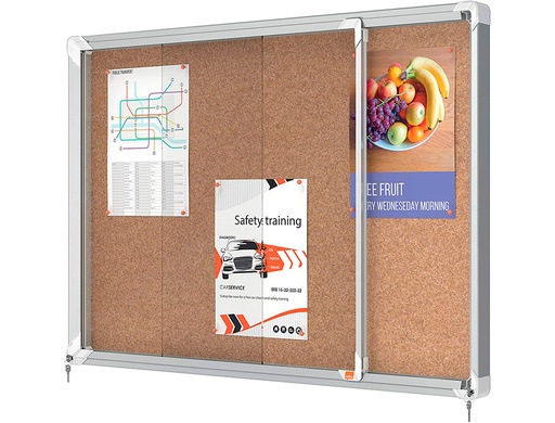 NOBO - VITRINA DE ANUNCIOS PREMIUM PLUS CORCHO CON PUERTA CORREDERA 8 X DIN A4 922X665X63 MM (Ref.1915331)