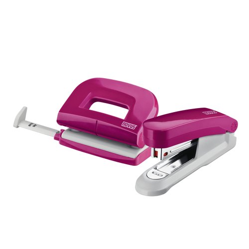 NOVUS - SET GRAPADO EVOLUTION SET GRAPADORA E15(15 H) + TALADRO E210 (10 H) + GRAPAS Nº 10 ROSA (Ref.020-1875)