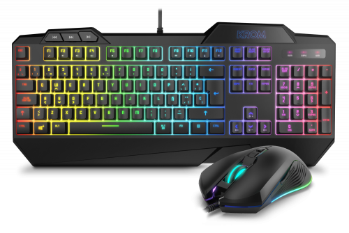 NOX - KROM PACK GAMING KRUSHER. TECLADO SEMI-MECANICO + RATON. RGB. NEGRO (Ref.NXKROMKRSHRSP)