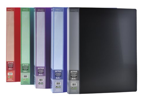 OFFICE BOX - CARPETA de ANILLAS PP TWILL SUPRA A4 4 an.16mm 5 col.surt. (Ref.43115)