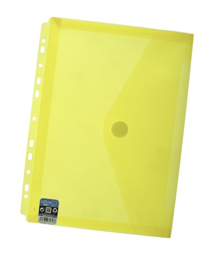 OFFICE BOX - DOSSIER SOBRE FUELLE PP VELCRO A4+ MULTITALADRO AMARILLO TRANSPARENTE (Ref.35753)
