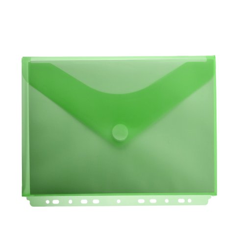 OFFICE BOX - DOSSIER SOBRE FUELLE PP VELCRO A4+ MULTITALADRO VERDE TRANSPARENTE (Ref.35736)