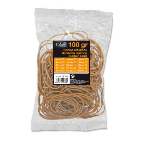 OFFICE CLUB - BOLSA 100 GR. GOMAS ELASTICAS Nº 10 DE 10 CM. LARGO (Ref.320509)