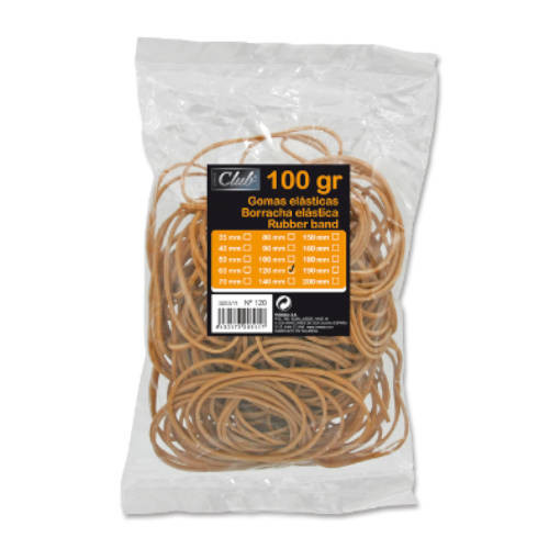 OFFICE CLUB - BOLSA 100 GR. GOMAS ELASTICAS Nº 12 DE 12 CM. LARGO (Ref.320511)