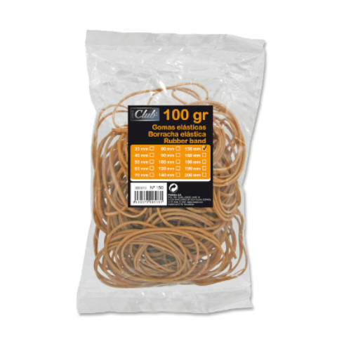 OFFICE CLUB - BOLSA 100 GR. GOMAS ELASTICAS Nº 15 DE 15 CM. LARGO (Ref.320513)