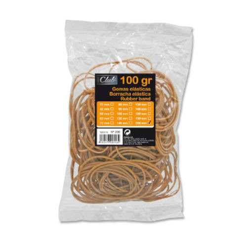 OFFICE CLUB - BOLSA 100 GR. GOMAS ELASTICAS Nº 20 DE 20 CM. LARGO (Ref.320516)
