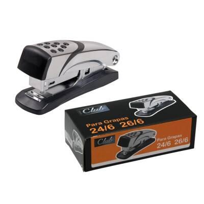 OFFICE CLUB - GRAPADORA METÁLICA Nº4 PARA 20 HOJAS NEGRO (Ref.320240)