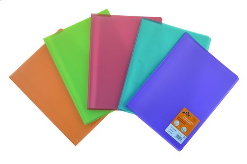OLEF - CARPETA FUNDAS (TARIFARIO) / PP TRANS. A4 20 F. 6 COL. (azul-naranja-rojo-verde-violeta-verde claro) (Ref.5120K)