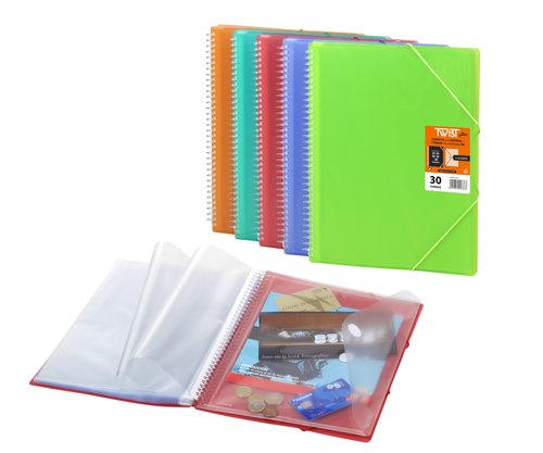 OLEF - CARPETA FUNDAS (TARIFARIO) TWIST PP FLEXIBLE A4 60 F. ROJO (Ref.TW60RO)