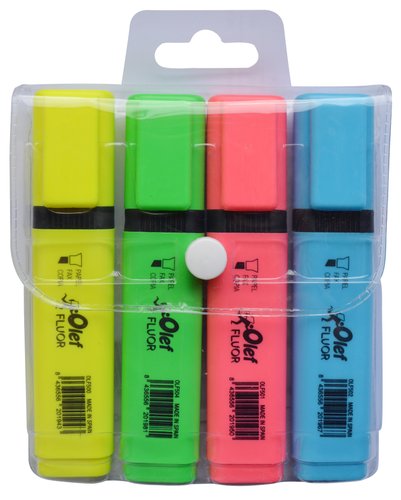 OLEF - MARCADOR FLUOR BOLSA de 4 COLORES (Ref.OLF4COL)