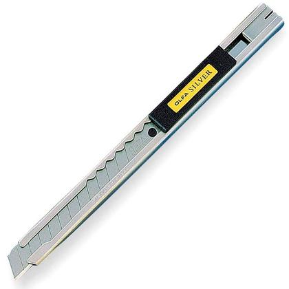 OLFA - CUTTER / CUCHILLA FRACTURABLE DE 9 MM / SISTEMA AVANCE CUCHILLA AUTOMATICO (Ref.SILVER)