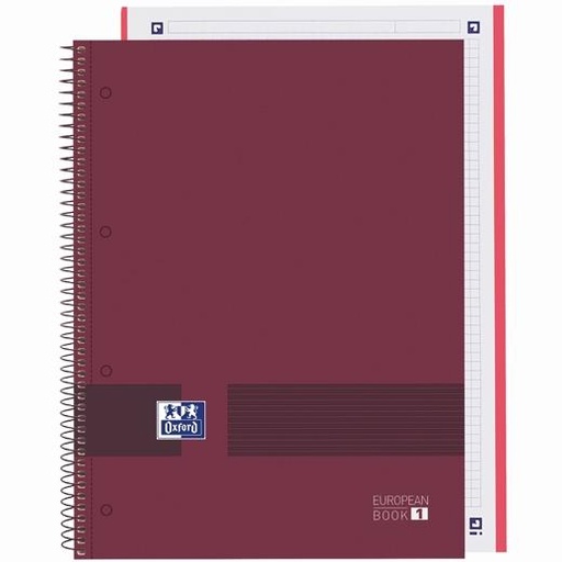 OXFORD - & YOU CUADERNO EUROPEANBOOK WRITE&ERASE A4+ 80H 5X5 T/EXTRADURAS BURDEOS (Ref.400159030)