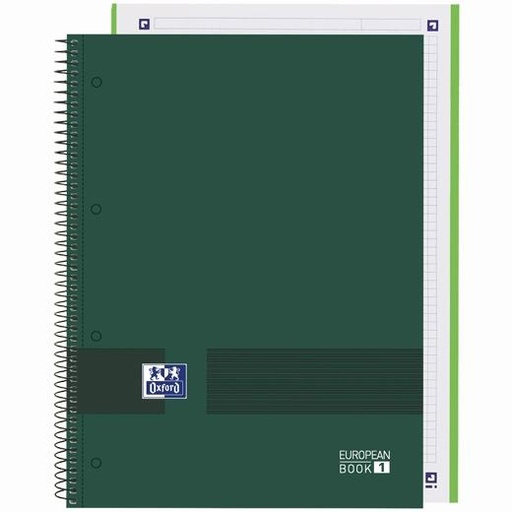 OXFORD - & YOU CUADERNO EUROPEANBOOK WRITE&ERASE A4+ 80H 5X5 T/EXTRADURAS VERDE MILITAR (Ref.400158919)