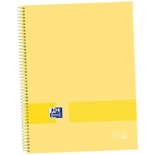 OXFORD - &YOU CUADERNO EUROPEANBOOK 1 ESPIRAL 80H 5X5 T/EXTRADURAS A4+ BANANA -5U- (Ref.400149494)