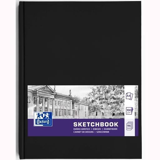 OXFORD - ARTBOOK BLOC DE DIBUJO COSIDO 96H PAPEL ESBOZO AHUESADO 100GR A4 NEGRO (Ref.400152623)