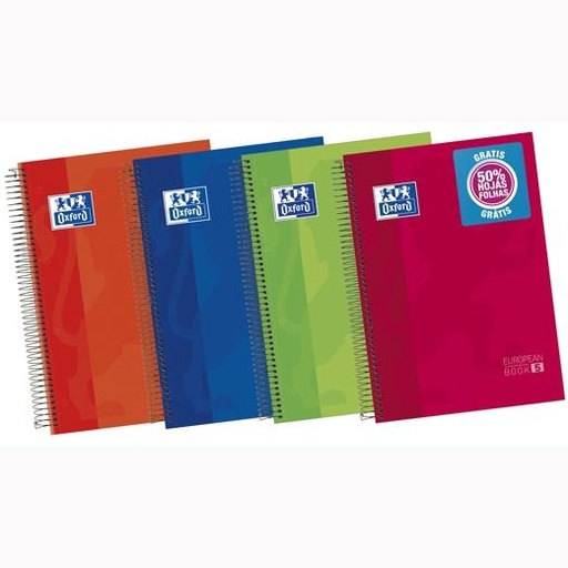 OXFORD - CLASSIC CUADERNO EUROPEANBOOK 5 MULTIASIGNATURA A4+ 120H 1 LÍNEA T/EXTRADURAS C/SURTIDOS (Ref.400060750)