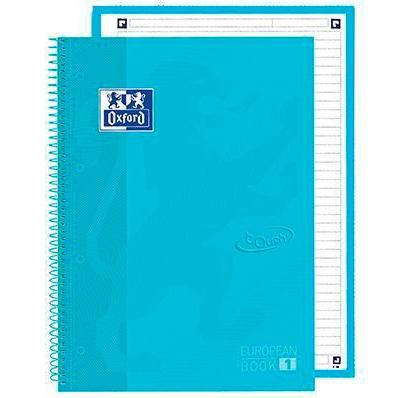 OXFORD - CUADERNO EUROPEANBOOK 1 SCHOOL MICROPERFORADO 80 HOJAS 1 LÍNEA TAPAS EXTRADURAS TOUCH A4+ AZUL PASTEL -5U- (Ref.400138327)