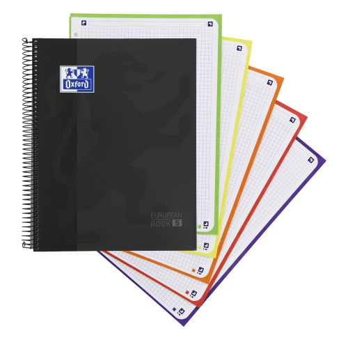 OXFORD - CUADERNO EUROPEANBOOK 5 SCHOOL CLASSIC A4+ T.EXTRADURA 120H 5X5 COLOR NEGRO (Ref.400158600)