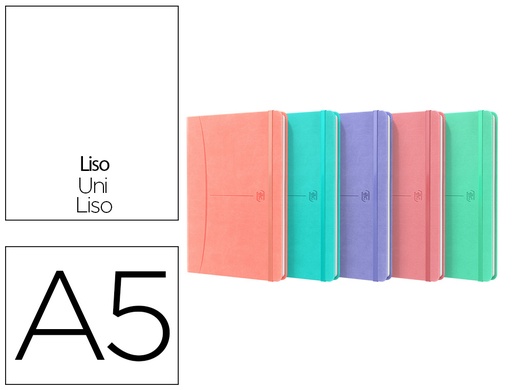 OXFORD - CUADERNO SIGNATURE A5 TAPA EXTRADURA 80H LISO COLORES SURTIDOS PASTEL (Ref.400163616)
