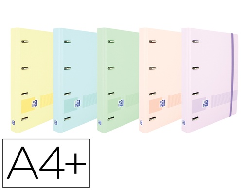 OXFORD - EUROPEANBINDER+ LIVE & GO POLYFOAM A4+ CON RECAMBIO 100H 5X5 - SURTIDO PASTEL (Ref.400146175)