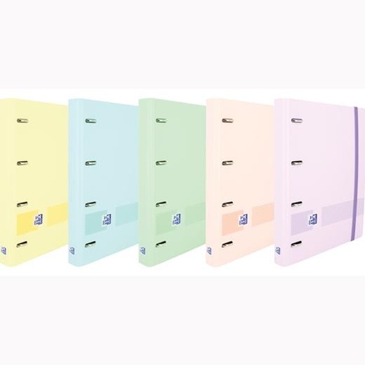 OXFORD - LIVE & GO CARPETA 4 ANILLAS 35MM EUROPEANBINDER A4+ POLYFOAM C/RECAMBIO 1 LÍNEA C/SURTIDOS PASTEL (Ref.400160744)