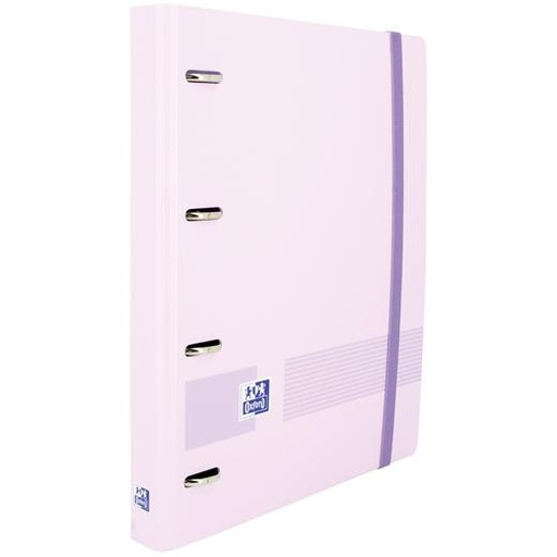 OXFORD - LIVE & GO CARPETA 4 ANILLAS 35MM EUROPEANBINDER A4+ POLYFOAM C/RECAMBIO 5X5 MALVA PASTEL (Ref.400160538)