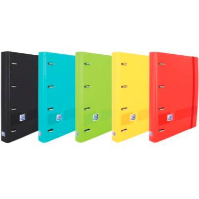 OXFORD - LIVE & GO CARPETA 4 ANILLAS EUROPEANBINDER POLYFOAM C/ RECAMBIO 100H 1 LÍNEA A4+ COLORES SURTIDOS VIVOS (Ref.400146210)