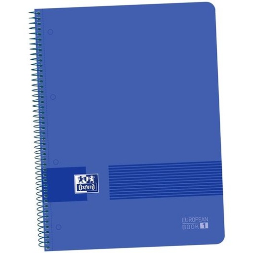 OXFORD - LIVE&GO CUADERNO EUROPEANBOOK 1 ESPIRAL 80H 5X5 T/PLÁSTICO A4+ AZUL MARINO -5U- (Ref.400149358)
