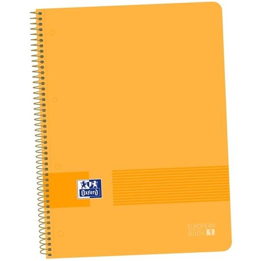 OXFORD - LIVE&GO CUADERNO EUROPEANBOOK 1 ESPIRAL 80H 5X5 T/PLÁSTICO A4+ AZUL MELOCOTÓN -5U- (Ref.400149422)