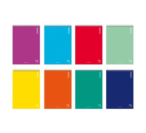 PACSA - BLOCK BASIC 80 HOJAS 4X4 TAPAS CARTÓN CUARTO 60GR COLORES SURTIDO -10U- (Ref.16432)