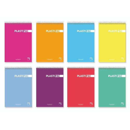 PACSA - BLOCK PLASTIPAC tapa PP A6 80h CUADRIC.5x5 90g COL.SUR.(8) (Ref.16404)