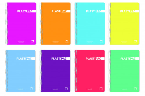 PACSA - BLOCK PLASTIPAC tapa PP A7 80h CUADRIC.5x5 90g COL.SUR.(8) (Ref.16411)