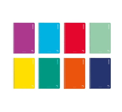 PACSA - CUADERNO BASIC 80 HOJAS LISO TAPAS CARTÓN CUARTO 60GR COLORES SURTIDO -10U- (Ref.16307)