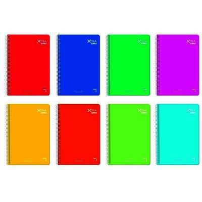 PACSA - CUADERNO XTRA 80 HOJAS LISO TAPA DURA FOLIO 60GR COLORES SURTIDO -5U- (Ref.16223)