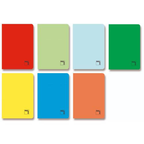 PACSA - LIBRETA GOFRADA TAPA CARTULINA 70 GRS. A-4 (210X297MM.) 48 HOJAS CUADRÍCULA 4X4 CON MARGEN SURTIDO (Ref.20060)