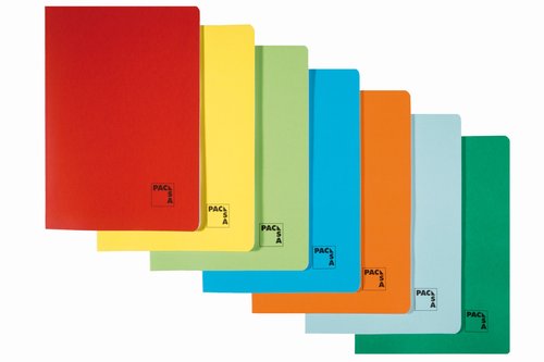 PACSA - LIBRETA GOFRADA TAPA CARTULINA 70 GRS. A-4 (210X297MM.) 48 HOJAS PAUTADO 2,5 CON MARGEN SURTIDO (Ref.20062)