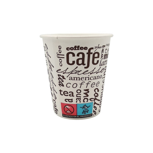 PAQUETE 50 VASOS CARTÓN COMPOSTABLE 200ML TECNOPACKING (Ref.VAPACA000076)