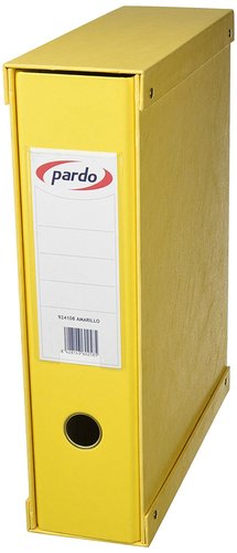 PARDO - ARCHIVADOR palanca FORRADO PVC A4 con CAJA 70mm AMARILLO (Ref.924108)