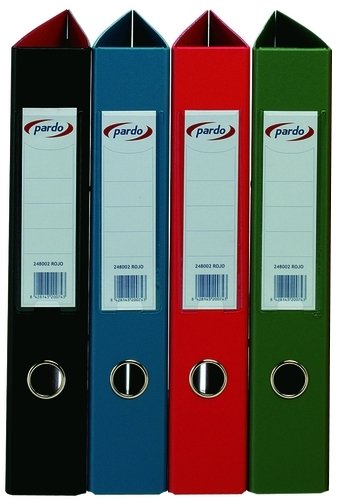 PARDO - CARPETA de ANILLAS PLASTICO EXTRA Fº 4 an.MIXTAS 40mm VERDE (Ref.248004)