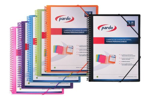 PARDO - CARPETA FUNDAS (TARIFARIO) STUDIO STYLE ESPIRAL PP Fº 20 F. NARANJA (Ref.842009)