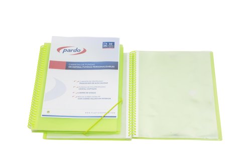 PARDO - CARPETA FUNDAS (TARIFARIO) STUDIO STYLE ESPIRAL PP Fº 30 F. VERDE (Ref.843004)