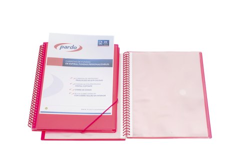 PARDO - CARPETA FUNDAS (TARIFARIO) STUDIO STYLE ESPIRAL PP Fº 50 F. ROSA (Ref.845002)