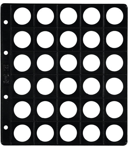 PARDO - FUNDA para ALBUM de MONEDAS con ALMA OPACA NEGRA Ø 25mm 30 aloj. (Ref.75300)