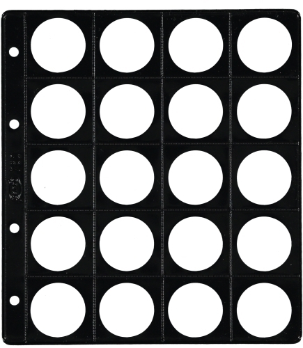 PARDO - FUNDA para ALBUM de MONEDAS con ALMA OPACA NEGRA Ø 33mm 20 aloj. (Ref.75200)