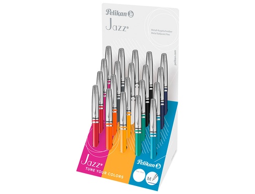 PELIKAN - BOLIGRAFO JAZZ CLASSIC COLLECTION EXPOSITOR DE 20 UNIDADES COLORES SURTIDOS (Ref.603928KIT)