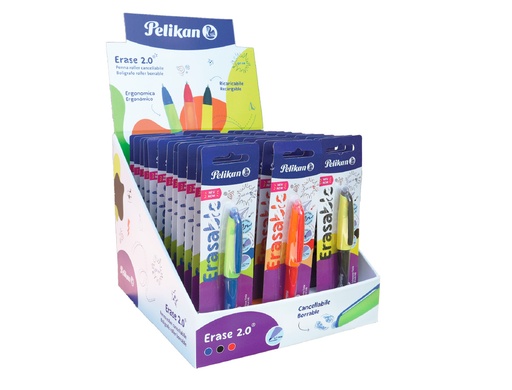 PELIKAN - EXPOSITOR SOBREMESA ERASE 2.0 CONTENIDO 60 ROLLERS COLORES SURTIDOS Y 36 RECAMBIOS COLORES SURTIDOS (Ref.24007054)