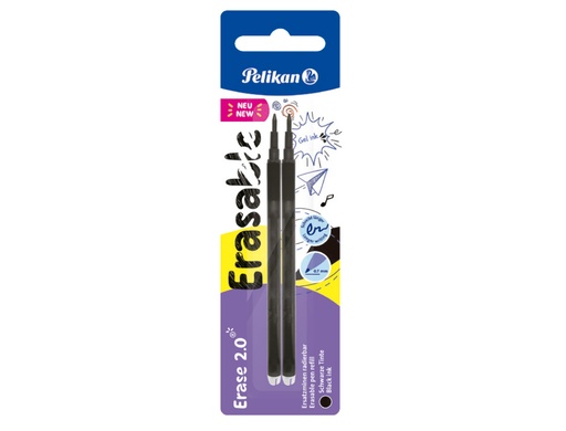PELIKAN - RECAMBIO ROLLER ERASE 2.0 COLOR NEGRO BLISTER DE 2 UNIDADES (Ref.9585019)